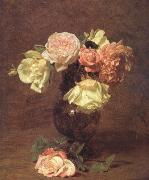 Henri Fantin-Latour White and Pink Roses (nn03) oil painting artist